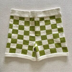Belle the Label Wasabi Checkered Knit Shorts Size S